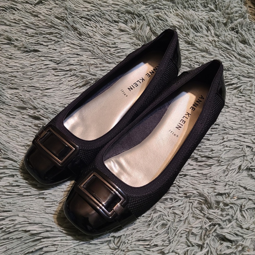 Anne Klein Unice Iflex Black Patent Leather Comfort Shoes Womens 10 M Black - Picture 2 of 8